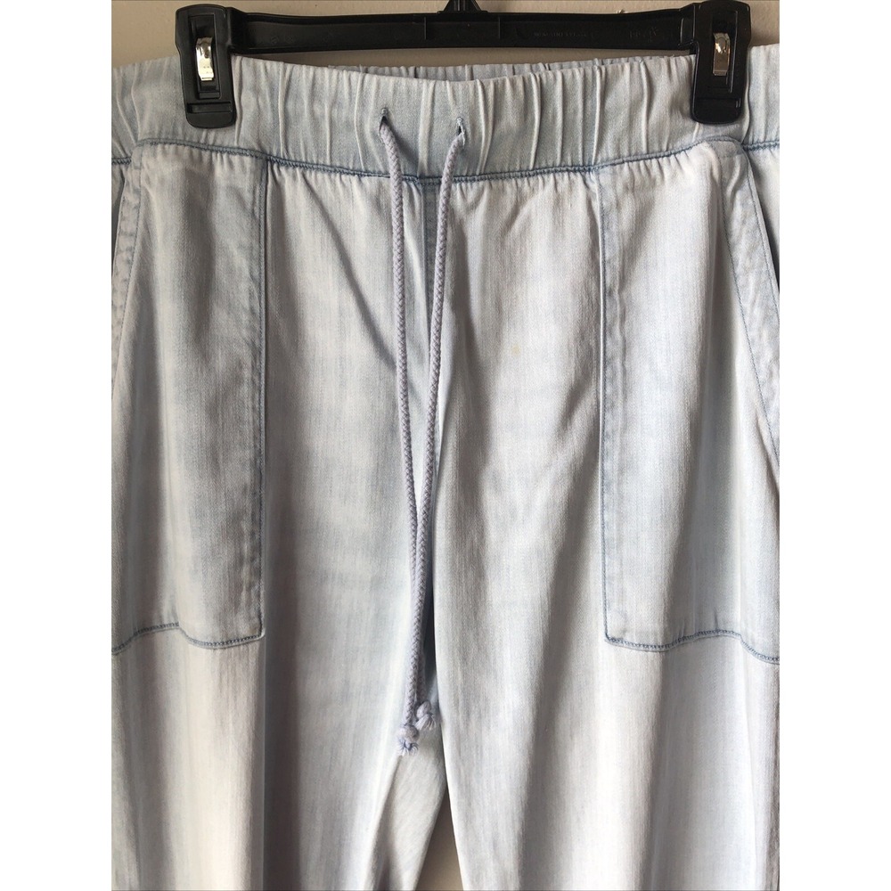 Cloth & Stone High Rise Chambray Jogger Pants Size XLG Light Wash Pull On - Picture 3 of 16